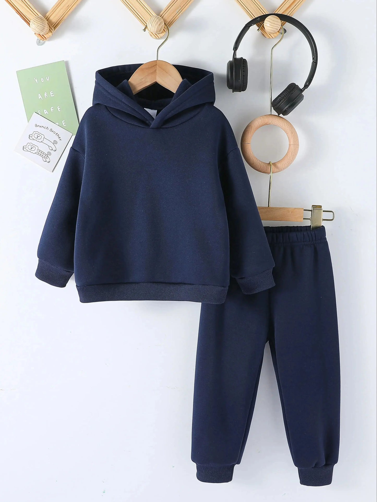 Moda para niños, 2 uds., Jersey con capucha y pantalones, trajes de 1 a 8 años, ropa deportiva informal de manga larga para niños y niñas, chándales, ropa para niños