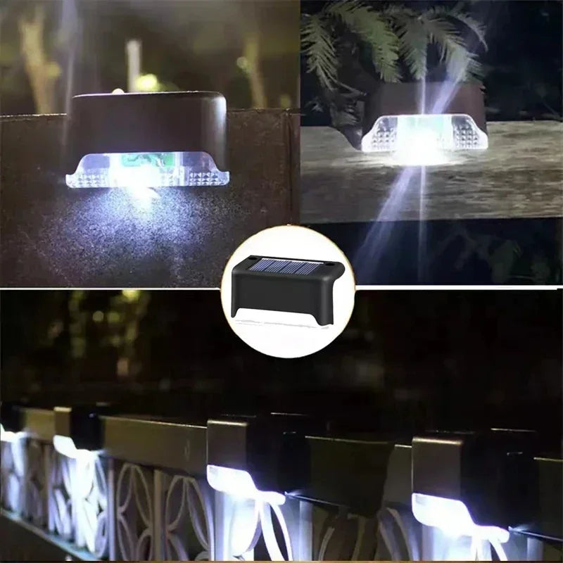 1/4/8/12/Uds luces LED solares luz de jardÃÂn al aire libre lámpara de cubierta luz Solar de escaleras lámpara de paso Solar impermeable decoración de jardÃÂn y Patio