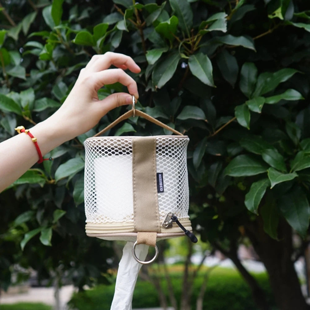Estuche de pañuelos para acampar al aire libre con gancho, bolsa de almacenamiento de papel en rollo, caja de almacenamiento de papel higiénico para Picnic, senderismo y Camping