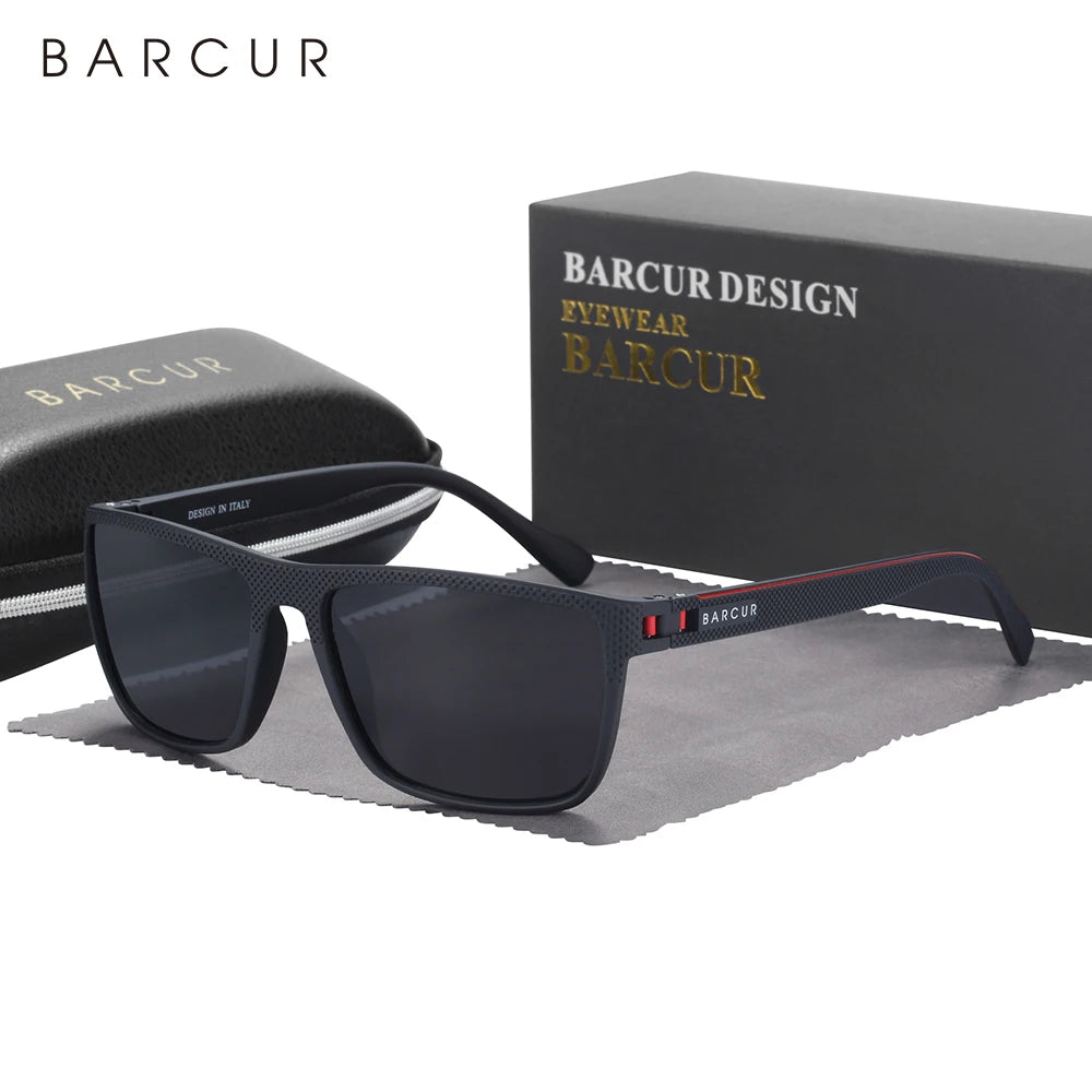 BARCUR-gafas de sol polarizadas TR90 para hombre y mujer, lentes deportivas ligeras, accesorio de protección UVAB