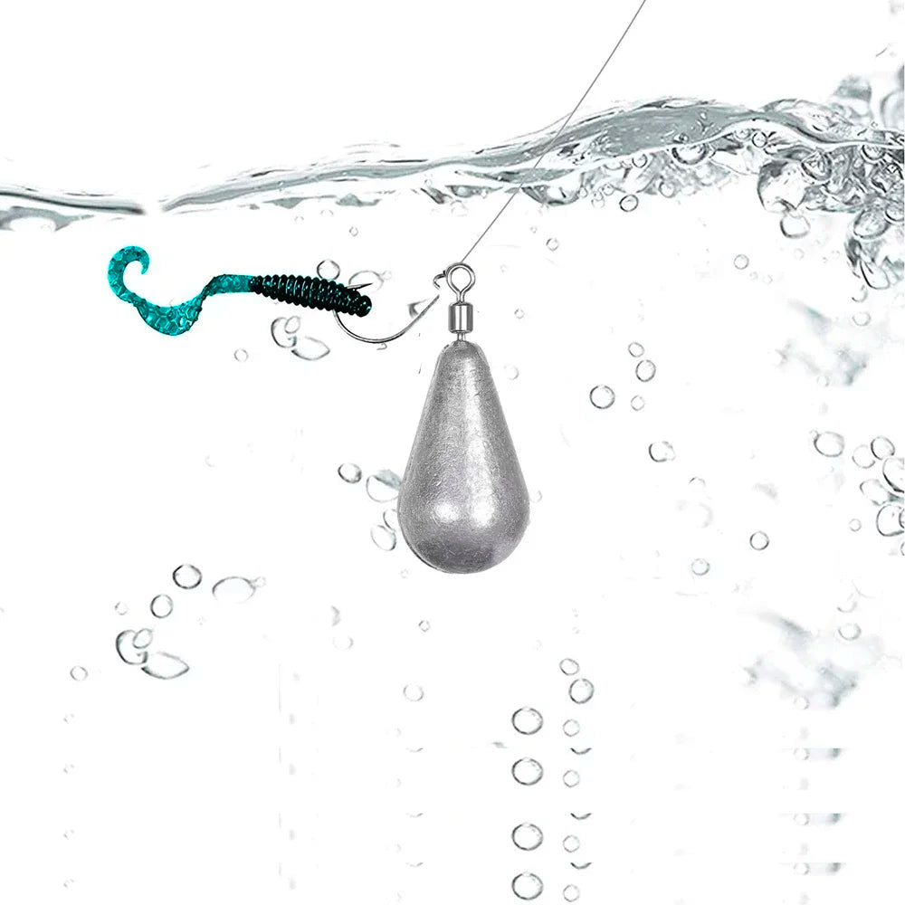 10 unids/lote, plomos de peso para pesca, 3,5g, 5g, 7g, 10g, 14g, cebo suave, accesorios para aparejos de pesca de lubina, conector de gancho de plomos de lÃnea