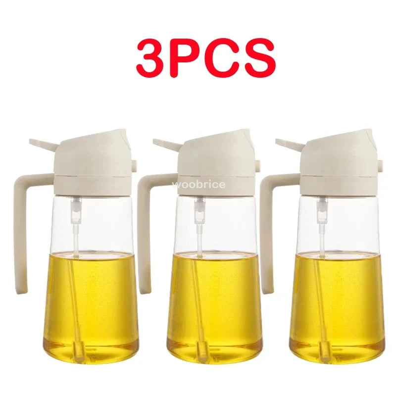 Spray 2 en 1 para botella dispensadora de aceite de oliva, diseño de mango cómodo para barbacoa, sartén de aire, horno, Camping