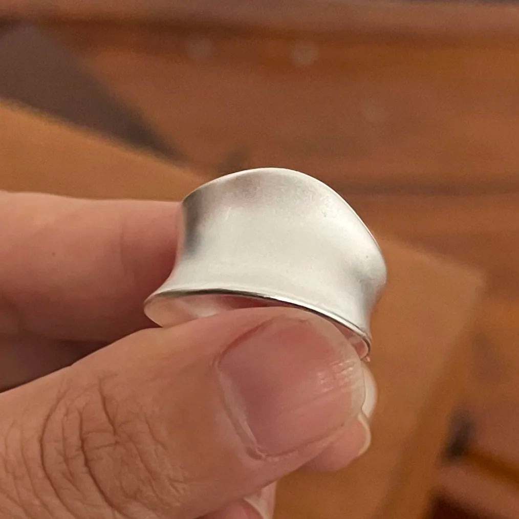 925 anillos de plata esterlina para mujer pareja minimalista hecho a mano Simple anillo de luna ancha conjunto joyería de fiesta regalo prevenir alergias