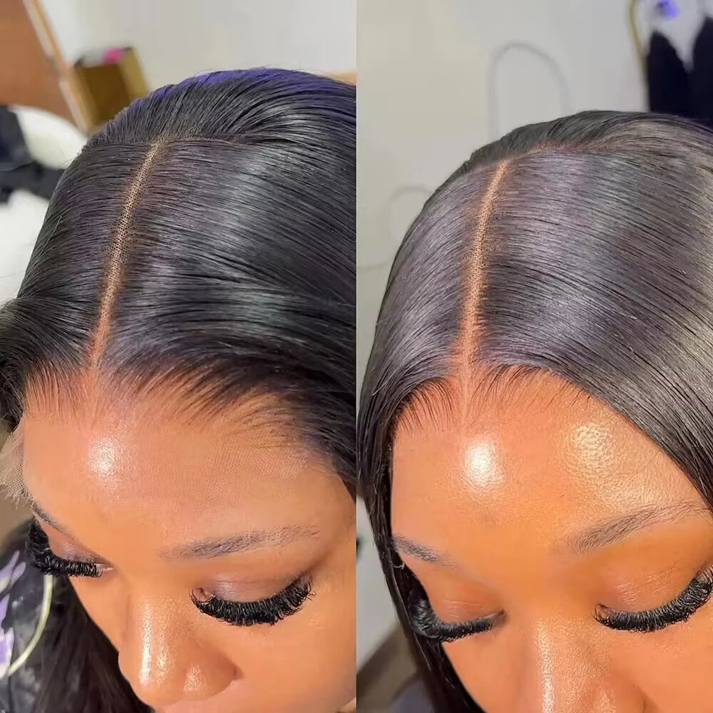 Peluca Bob corto, pelucas frontales de encaje transparente, cabello humano 100%, pelucas Bob rectas, pelucas frontales de encaje 13x4 prearrancadas para mujeres negras