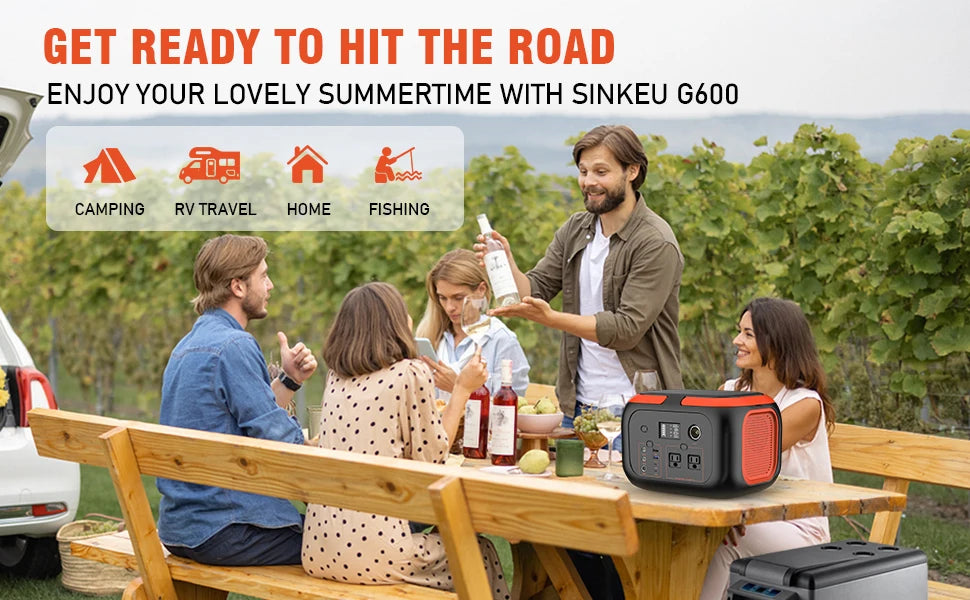 Estación de energÃa portátil de 600W/300W/200W, enchufes de CA de 110V, generador Solar, Banco de energÃa de almacenamiento para Camping, viajes, RV, viaje a casa