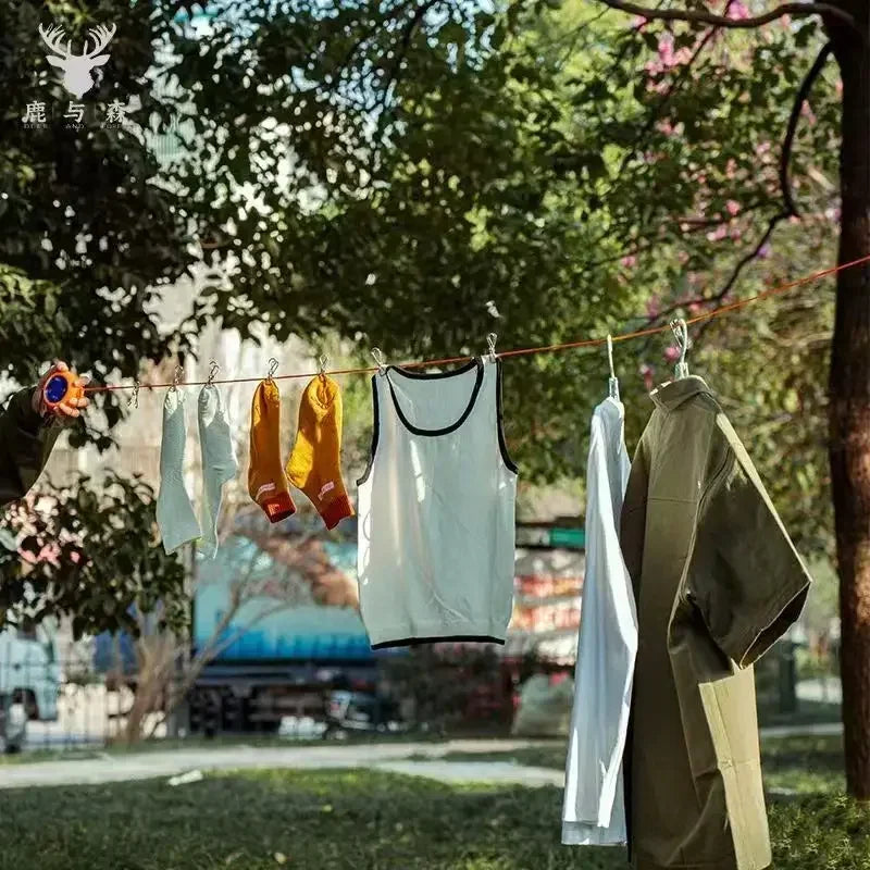 1 Uds. Tendedero de 10M cuerda de secado de ropa para exteriores cuerda retráctil antideslizante a prueba de viento para accesorios de Camping de Hotel