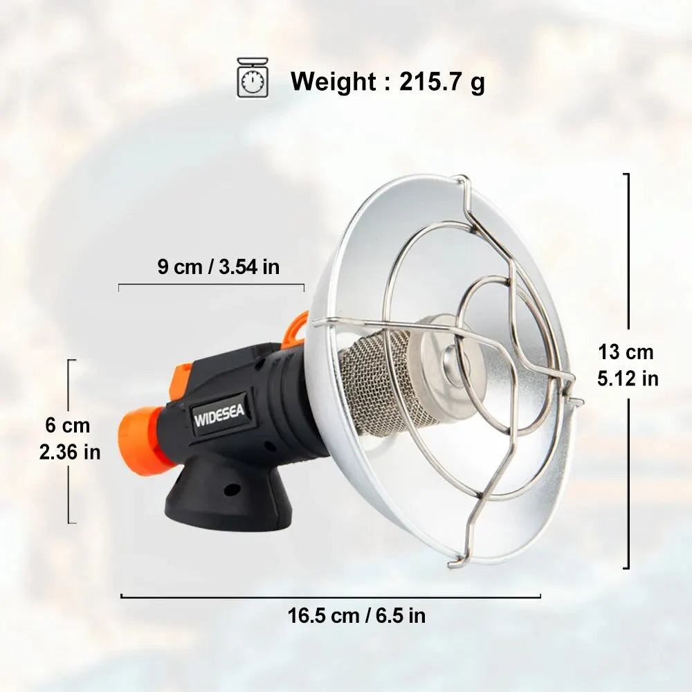 Calentador de Camping Widesea, chimenea portátil de acero inoxidable para invierno, estufa al aire libre, quemador de Gas para senderismo, equipo de supervivencia de calefacción