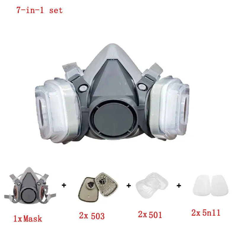 Máscara de Gas y polvo 6200, media cara con filtros de partÃÂculas 5N11, juego de gafas para trabajo Industrial, pintura en aerosol, molienda de decoración 