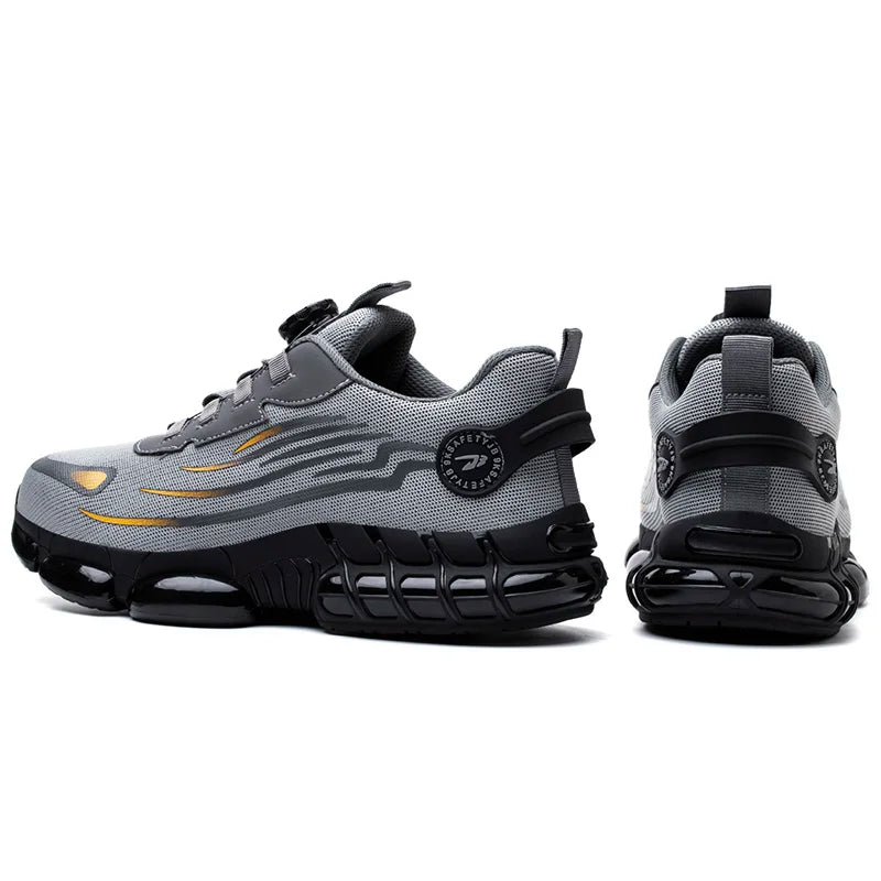 Zapatos de seguridad protectores con punta de acero indestructibles, zapatos de trabajo antideslizantes y resistentes a la abrasión, zapatillas cómodas y resistentes para hombres 