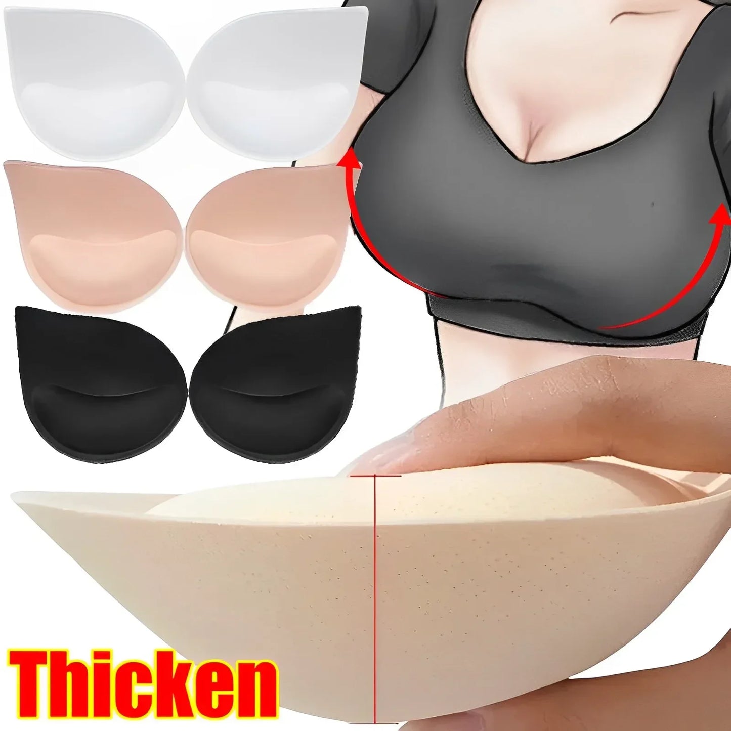 Accesorios redondos para mujer, traje de baño de esponja 3D, sujetador de realce de pecho, relleno, potenciadores de pecho, inserto de espuma, copa triangular para el pecho, 2 uds.