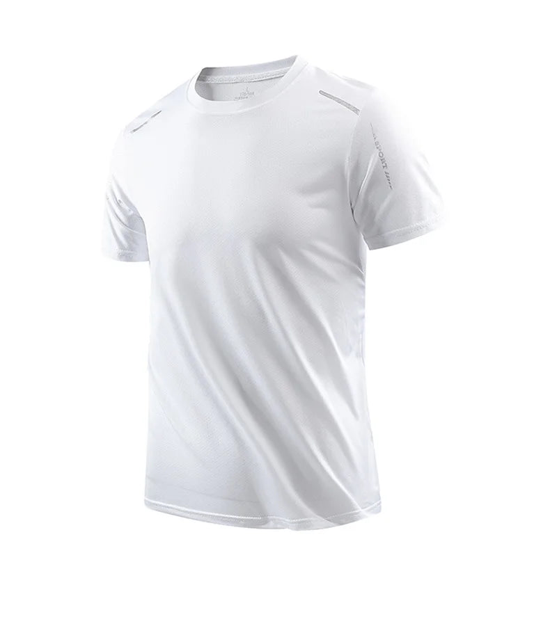 CHRLCK-camisetas de secado rápido para correr para hombre, camisetas transpirables para senderismo y pesca, Camisa corta para deportes al aire libre de elasticidad suave, verano