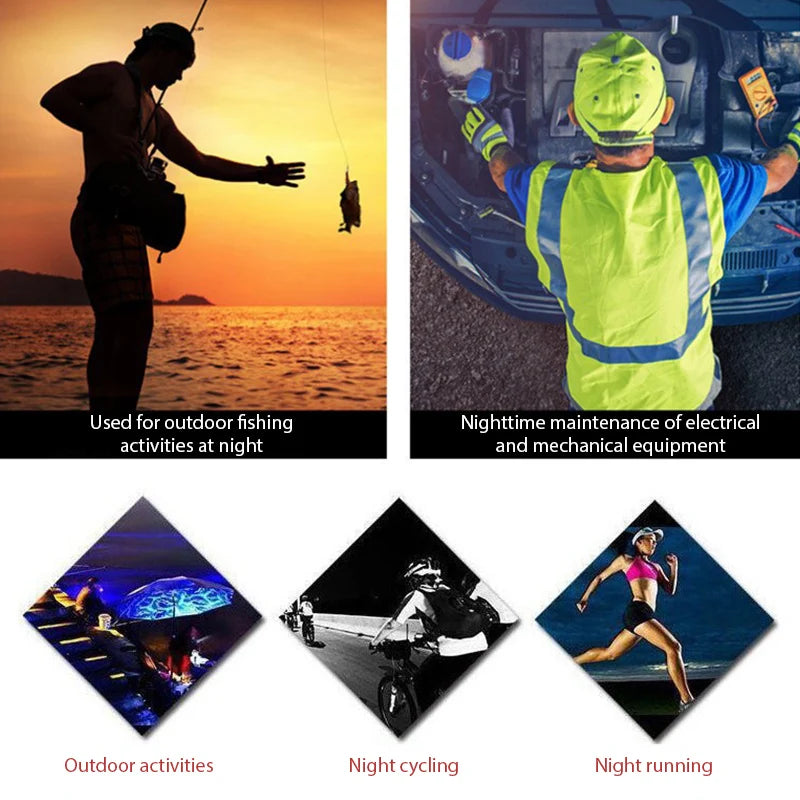 Guante sin dedos con luz nocturna Led, guantes de pesca impermeables, Camping, senderismo, supervivencia, rescate, herramienta multiluz para exteriores