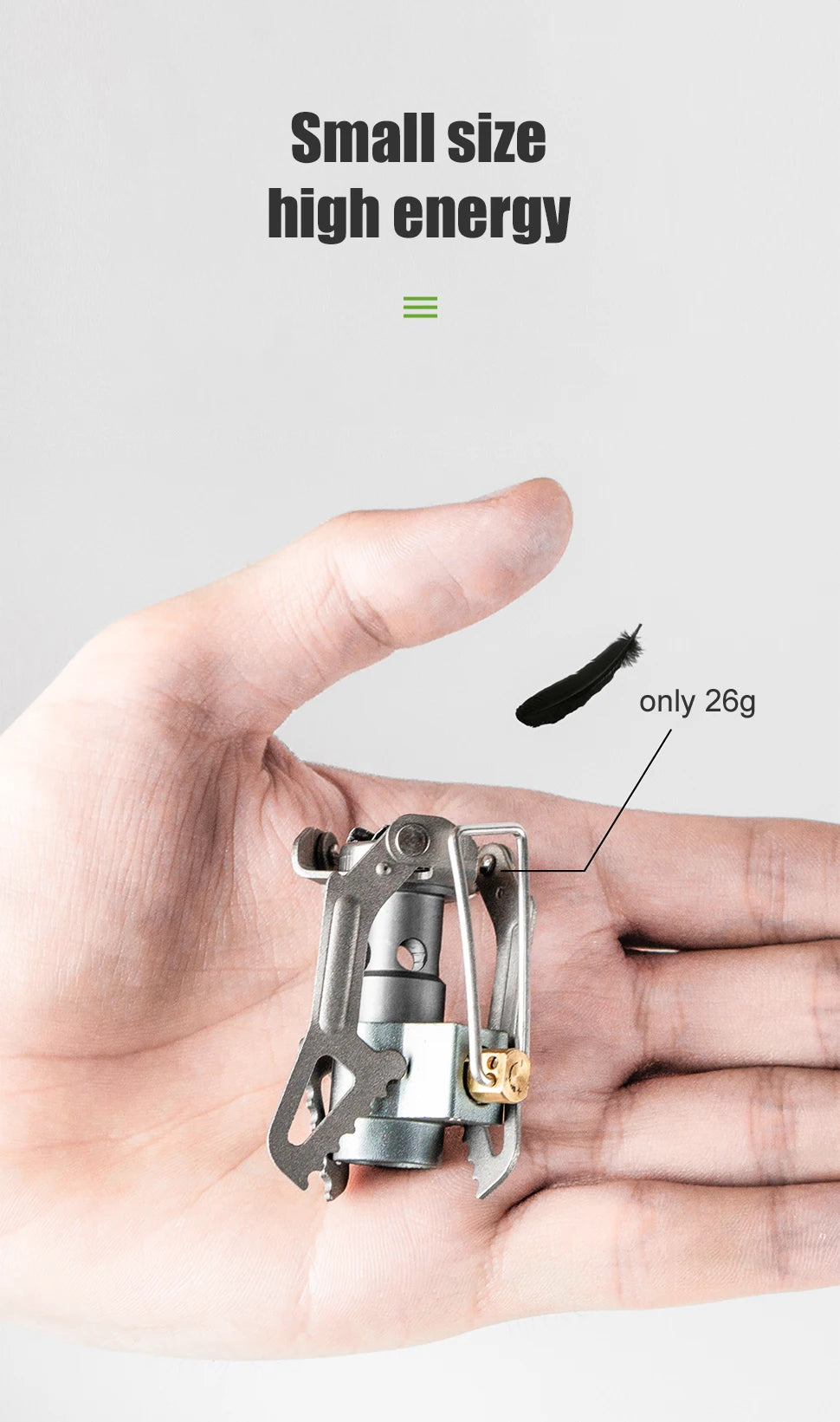 BRS-estufa de Gas para exteriores, Mini quemador de Gas para acampar, 25g, ultraligero, titanio, Picnic, senderismo, cocina, horno de supervivencia BRS-3000T