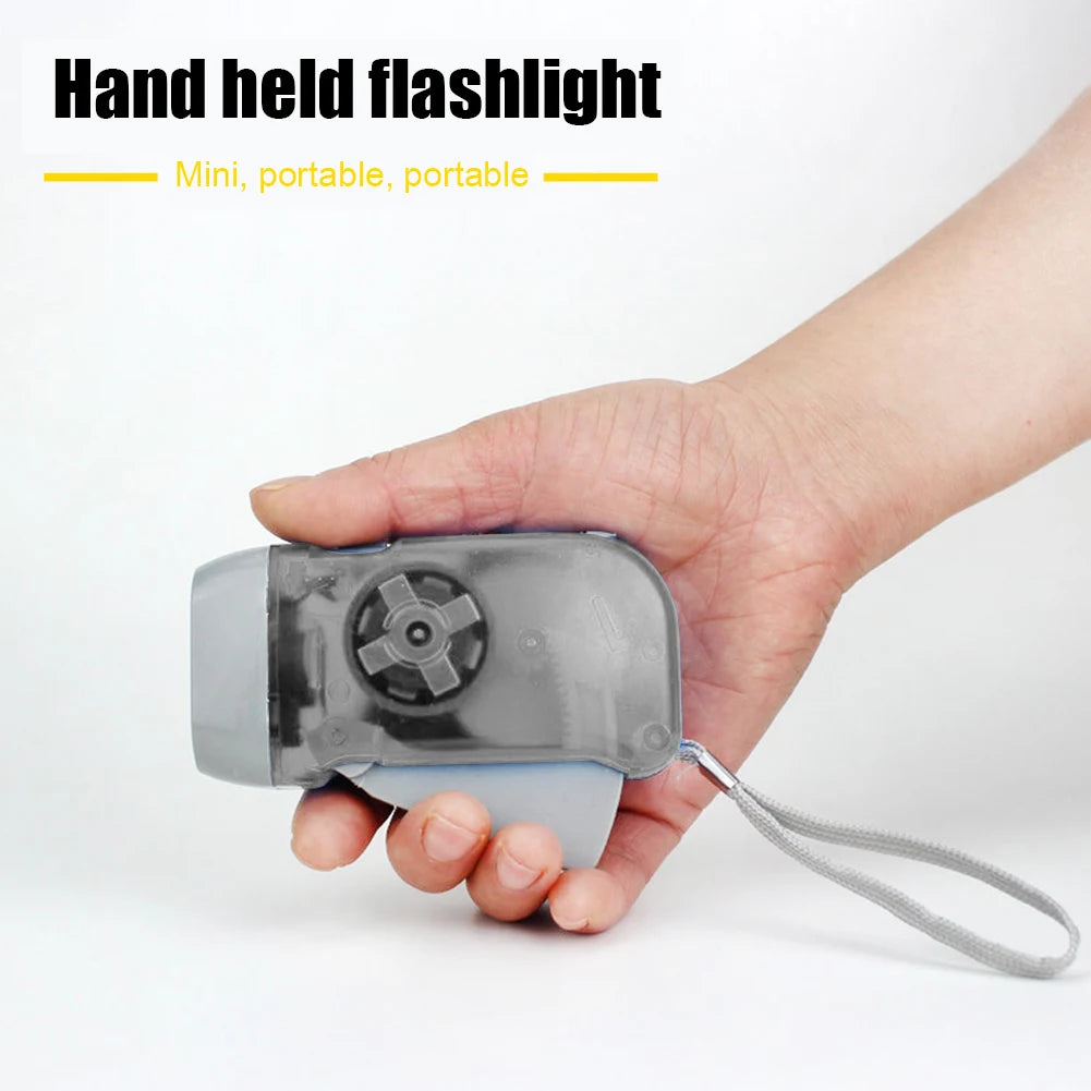 Linterna LED con dínamo de presión manual, linterna de cuerda con manivela, luz de antorcha, lámpara de Camping con prensa manual para emergencias