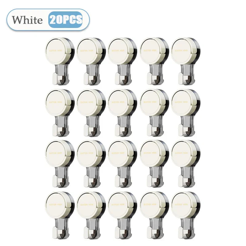 Gancho de ventosa reutilizable de 1 a 20 piezas, ganchos de ventosa para baño al vacÃÂo, toallero impermeable, colgador de ropa, accesorio de gancho