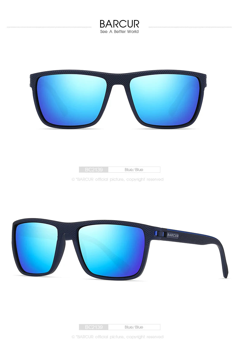 BARCUR-gafas de sol polarizadas TR90 para hombre y mujer, lentes deportivas ligeras, accesorio de protección UVAB