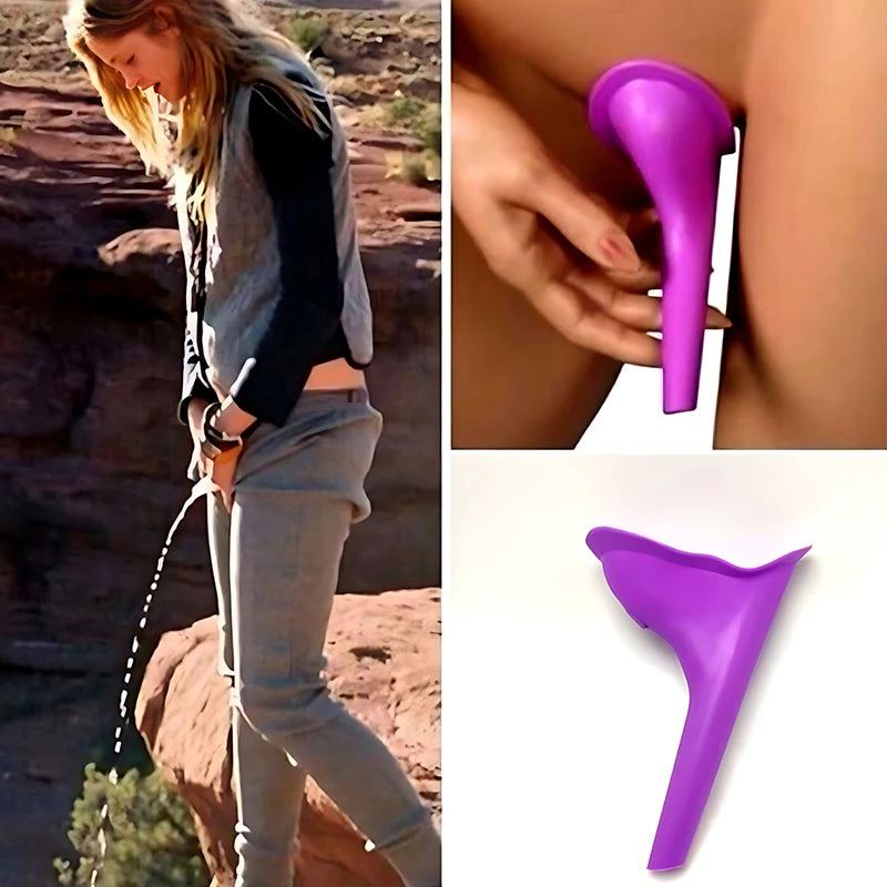 Juego de embudo de silicona reutilizable, embudo para orinar de pie de silicona rosa/morado con caja de almacenamiento de Color aleatorio, viaje, Camping, Hotel, ZYF, 1 ud.