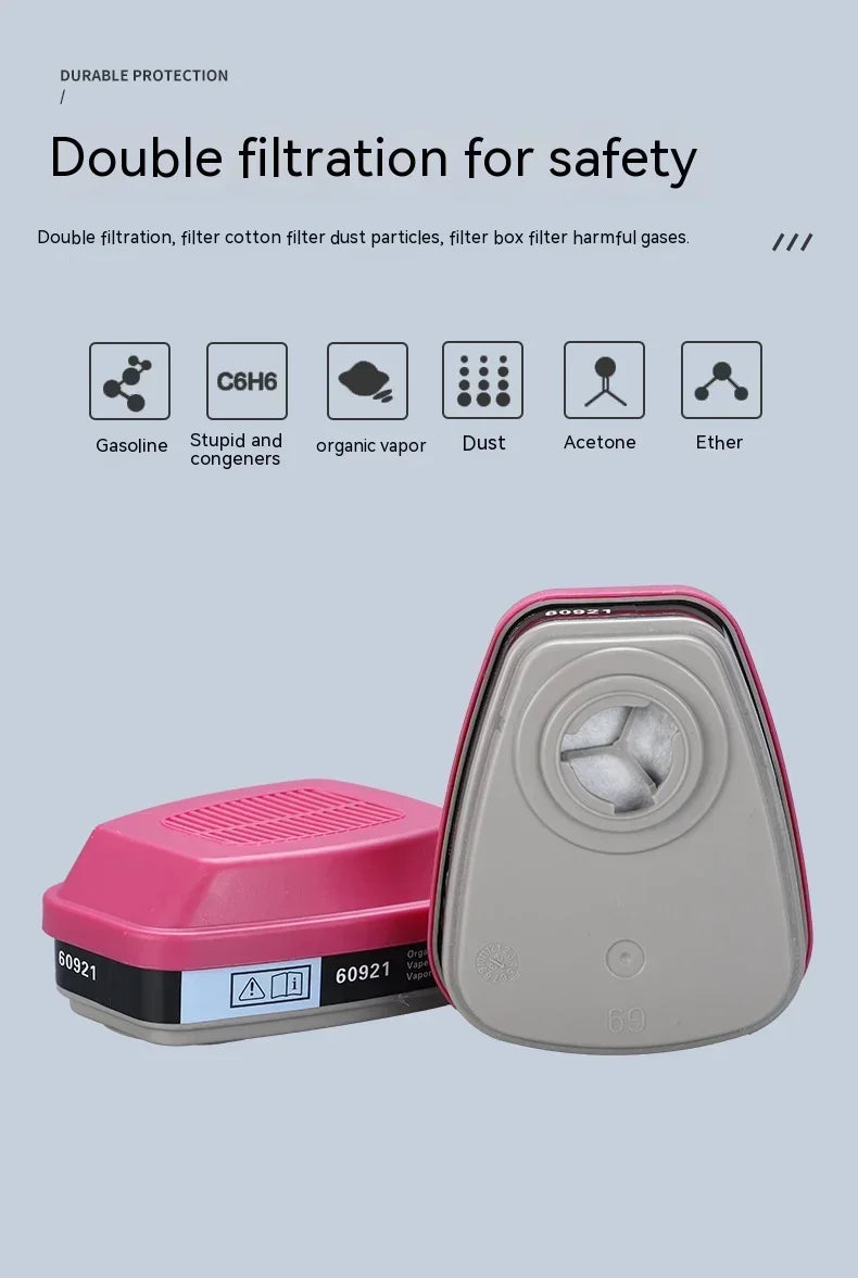 Accesorios de caja de filtro de máscara de gas 60926, 60923, 60921 - Cartucho/filtro multigas/vapor con protección P100 para vapores orgánicos