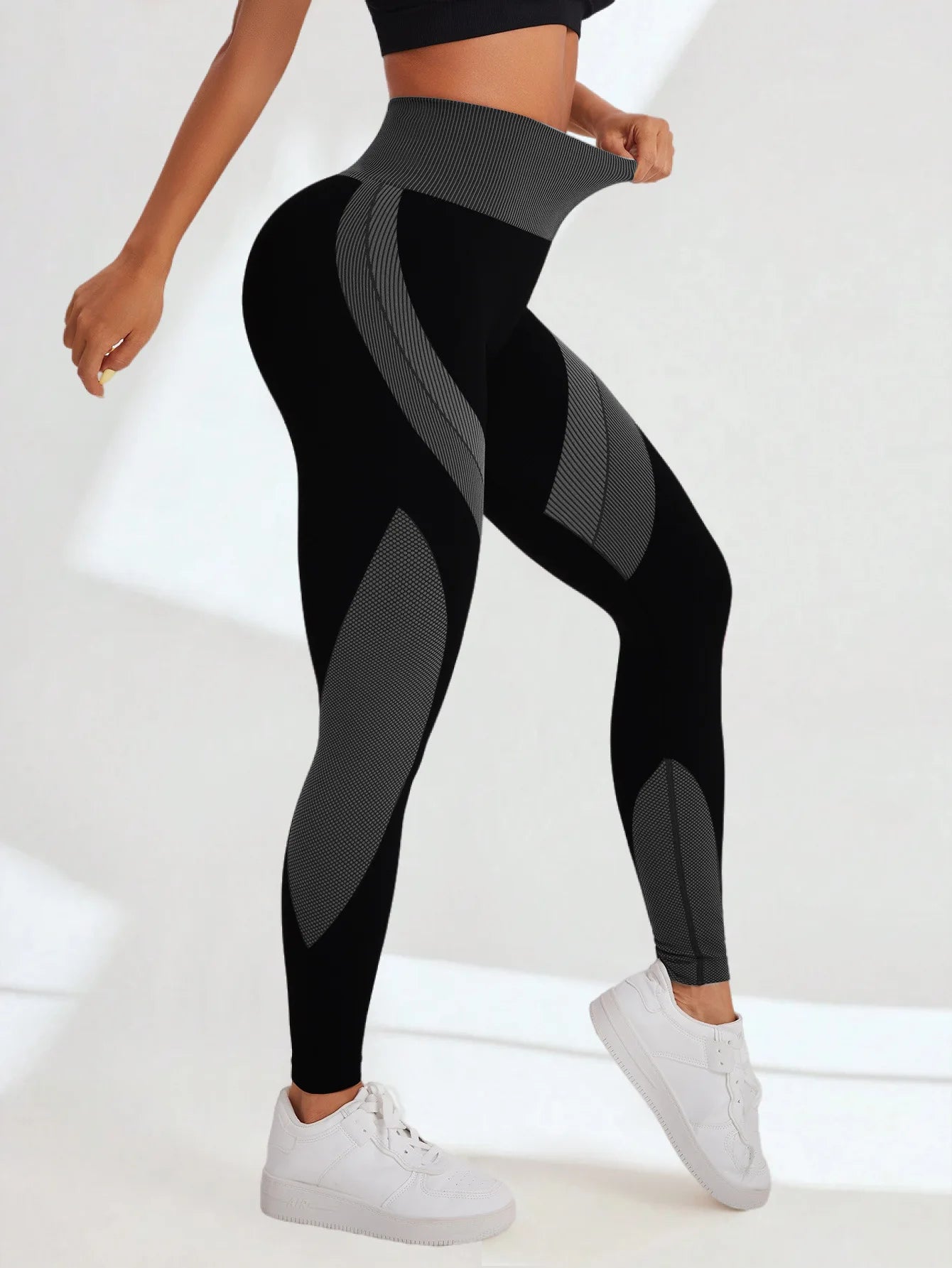 Mallas de Yoga sin costuras para mujer, pantalones de entrenamiento deportivos para gimnasio, cintura alta, suaves y elásticos, transpirables, levantamiento de glúteos
