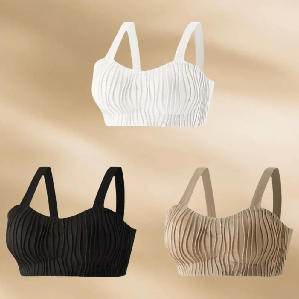 Wave Shape Wireless Deep V Bra Shockproof Anti-sagging Brassiere for Women Gathered Breasts Close-fitting Push Up Underwear
