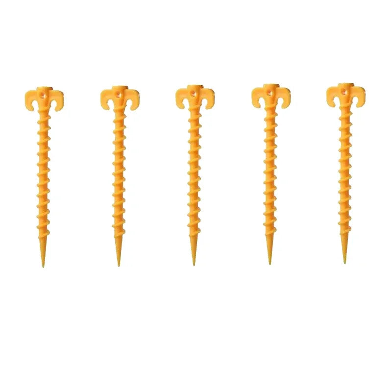 5 uds clavos para tienda de campaña al aire libre viaje tienda clavija clavos para el suelo tornillo clavos estacas clavijas de arena de plástico viaje tienda de playa estacas clavijas