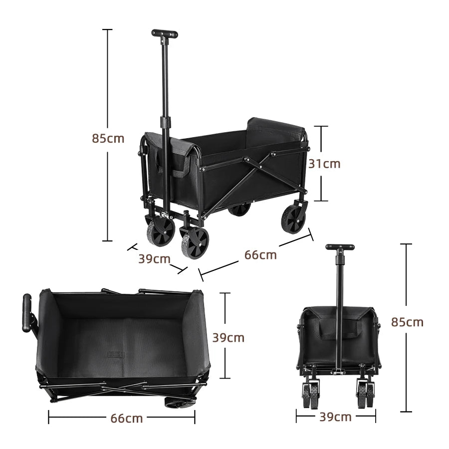 Carro plegable portátil para Picnic y acampada al aire libre, carrito utilitario plegable de alta resistencia, carrito utilitario plegable para compras y playa