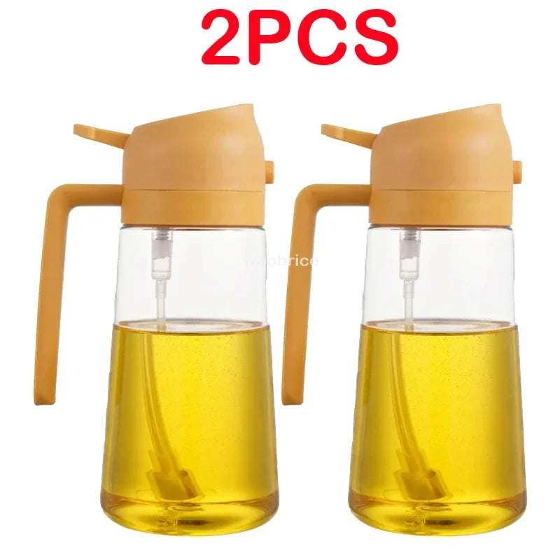 Spray 2 en 1 para botella dispensadora de aceite de oliva, diseño de mango cómodo para barbacoa, sartén de aire, horno, Camping