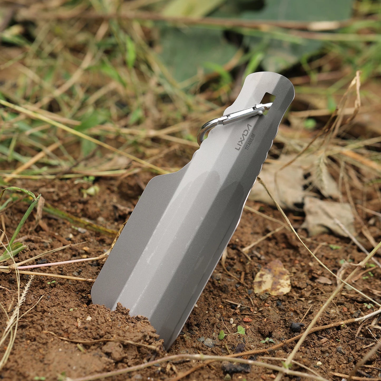 Lixada palas de titanio para acampar al aire libre, pala compacta para caca, paleta ultraligera, mochilero, herramienta múltiple para senderismo, supervivencia
