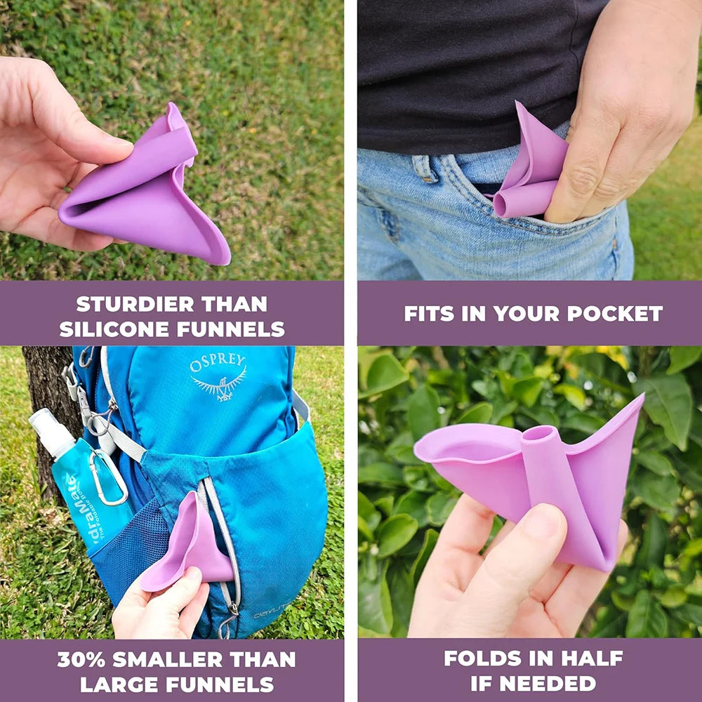 Embudo de urinario femenino de viaje para mujer, urinario de emergencia con caja de almacenamiento para viajes al aire libre, viajes en coche, festivales, Camping, 1 Uds.