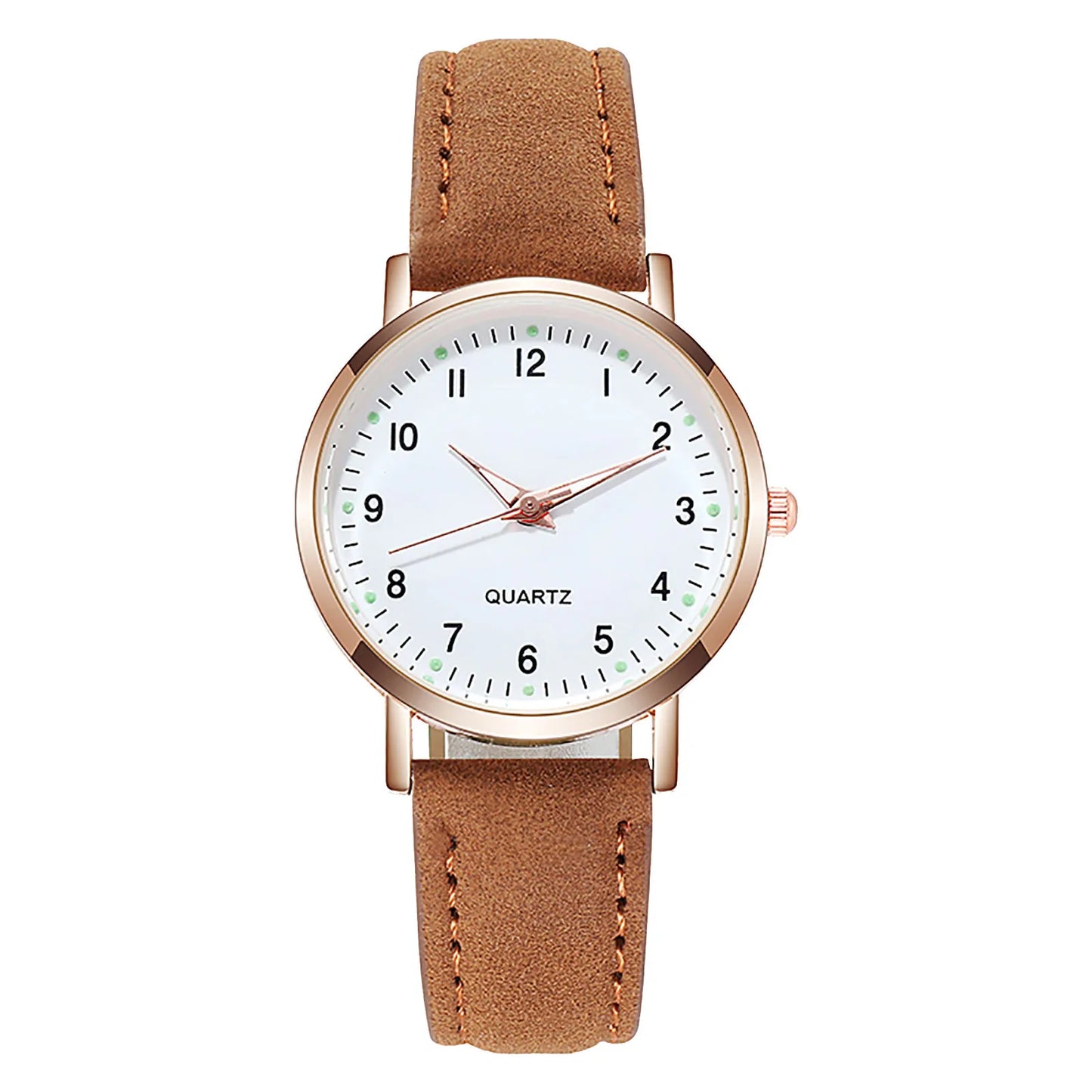 Reloj de Mujer a la moda para Mujer, relojes con correa de cuero, Reloj de pulsera luminoso de cuarzo analógico de lujo para Mujer, Reloj femenino