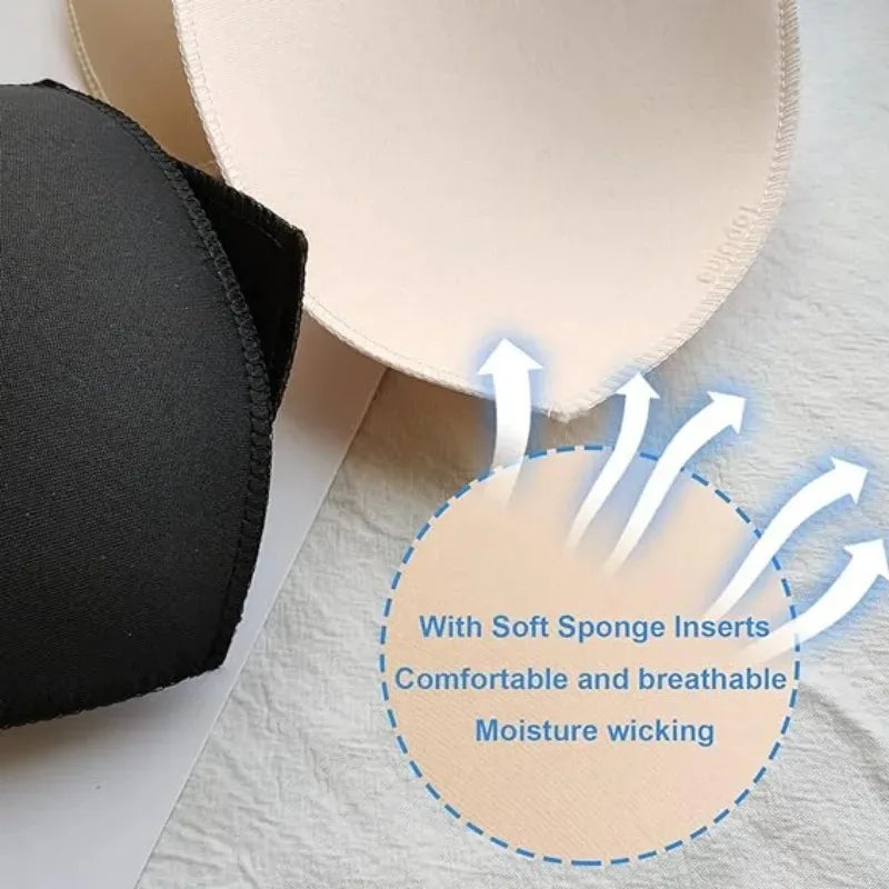 Almohadilla para sujetador, copas triangulares de ventilación, almohadillas de espuma de inserción de realce en el pecho para traje de baño, accesorios de relleno, almohadilla potenciadora extraíble
