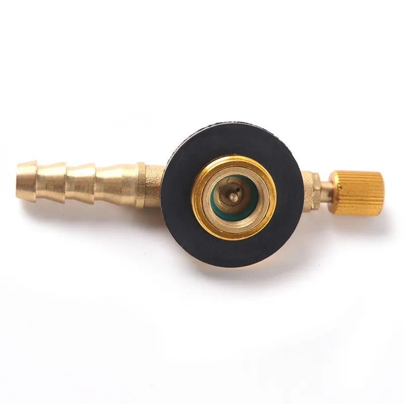 Válvula reguladora de estufa de Gas para acampar al aire libre, interruptor seguro, carga, adaptador de válvula inflable para tanque plano, cilindro licuado