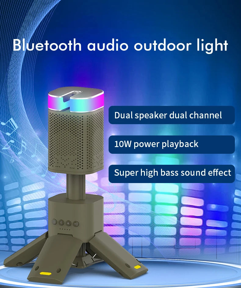 Linterna de Camping de 14000mAh, iluminación telescópica recargable, soporte magnético con altavoz, linterna LED portátil impermeable para exteriores