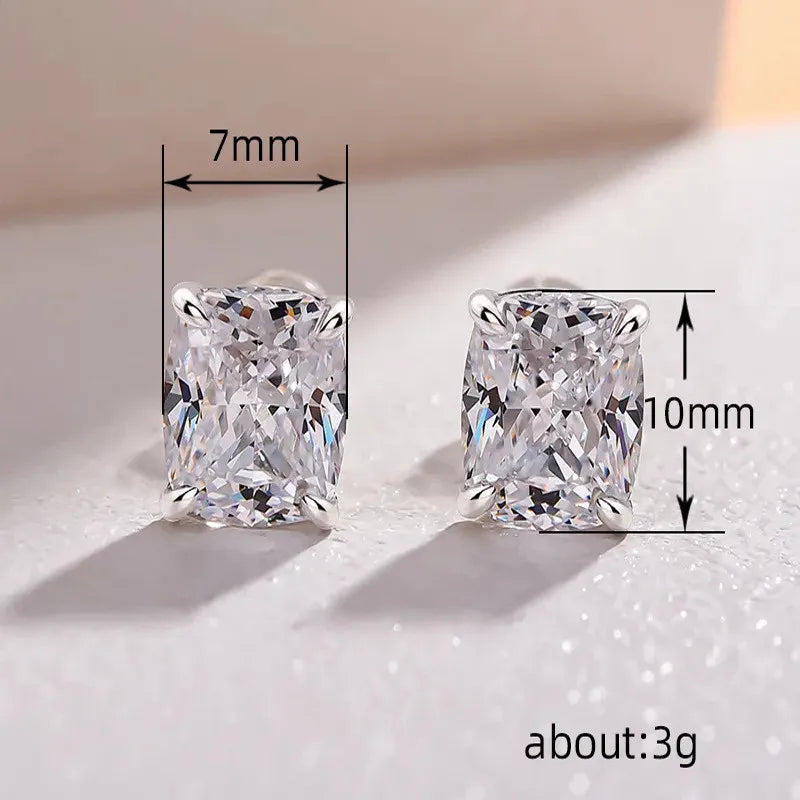 Pendientes de circonita cúbica de cristal de Plata de Ley 925 para mujer, accesorios simples y elegantes, pendientes versátiles de moda, joyería
