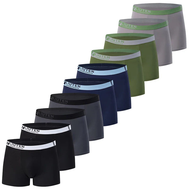 Paquete de 4/10 pantalones cortos para adolescentes y adultos, pantalones cortos sencillos de varios tamaños a la moda para padres e hijos, ropa interior cómoda para hombres, cintura elástica P