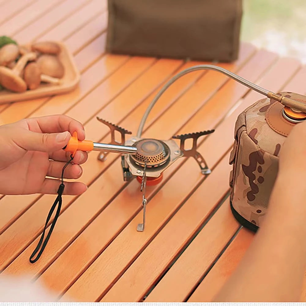 Estufa de Gas para acampar, encendedor de Gas para exteriores, encendedor piezoeléctrico, suministros de herramientas para Picnic y Camping, accesorios de utensilios de cocina