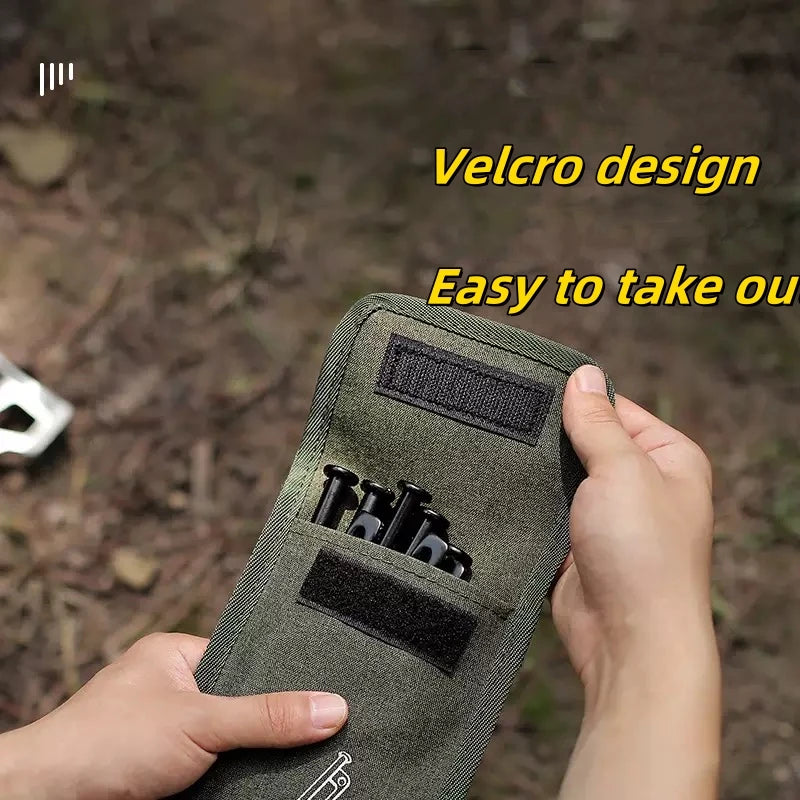 Bolsa de almacenamiento de tela Oxford para uñas de suelo al aire libre, Kit de Camping, equipo de Camping de viaje multifuncional, bolsa de almacenamiento de accesorios 