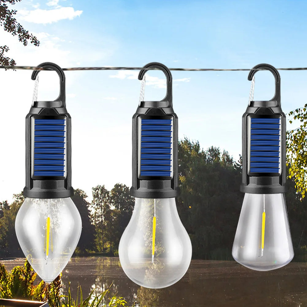 Linterna de iluminación LED con energía Solar, luz de tienda para exteriores con carga USB, impermeable, luz de ambiente para barbacoa, para acampar al aire libre, 2-5 uds.
