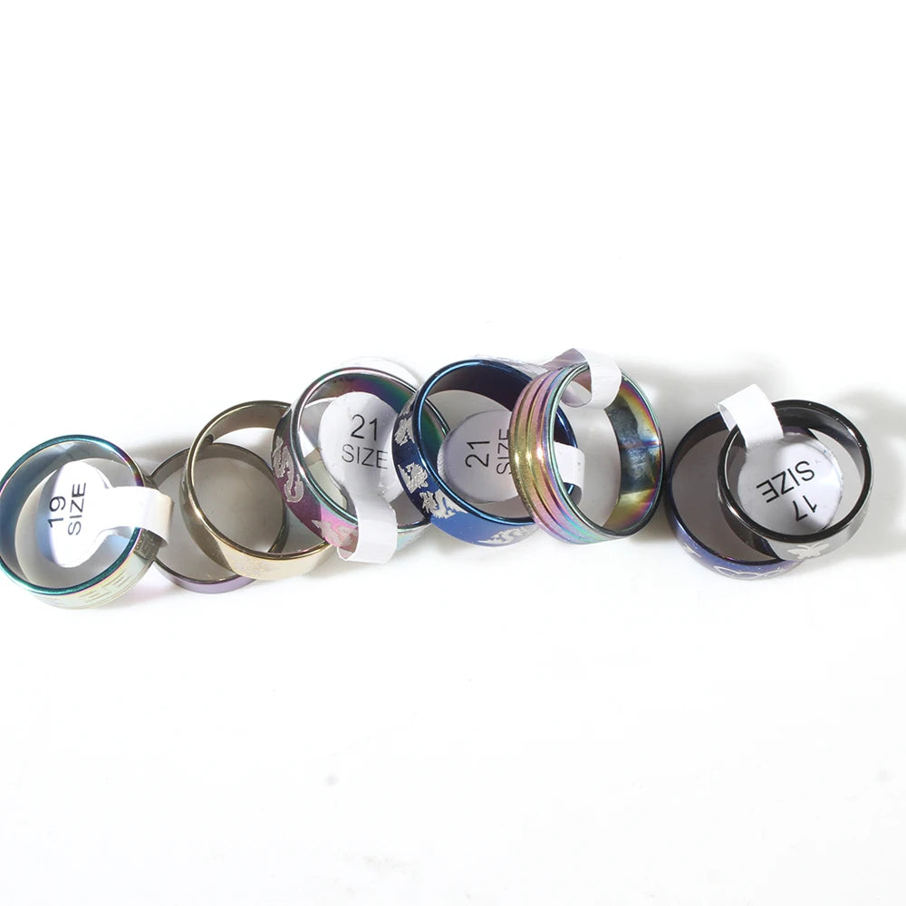 50 unids/lote anillos de acero inoxidable para hombre y mujer joyerÃÂa de moda anillos de estilo diferente regalo de fiesta anillos de boda estilo mixto