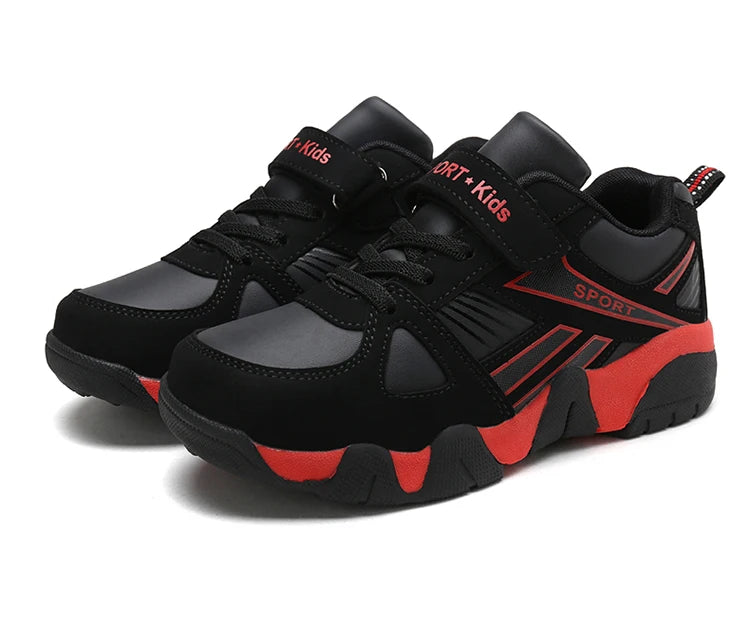 Zapatos para niños, zapatillas deportivas escolares de cuero de moda para niños, tenis, informales, para caminar, correr, antideslizantes, talla 28-39