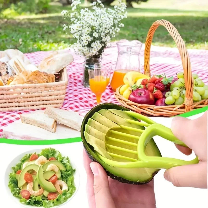 Rebanador de aguacate multifuncional 3 en 1, herramientas de accesorios de Camping para cocina casera al aire libre