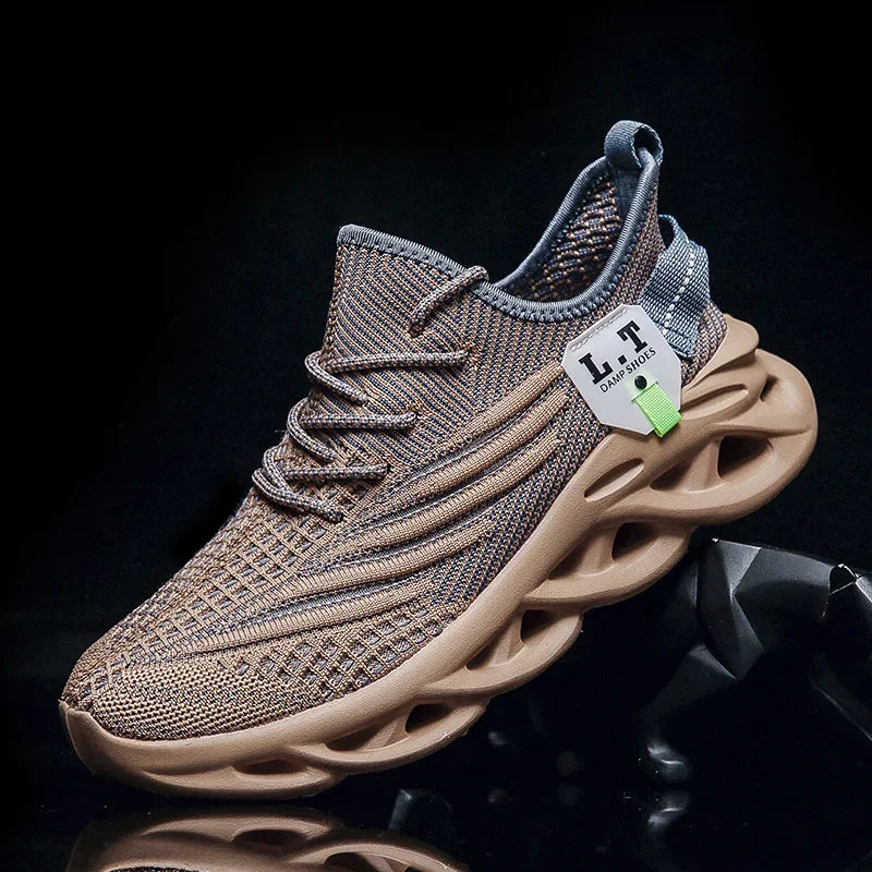 YRZL hombres deportes correr negro zapatos para correr zapatillas casuales al aire libre malla transpirable mujeres ligero absorción de impacto tenis negro