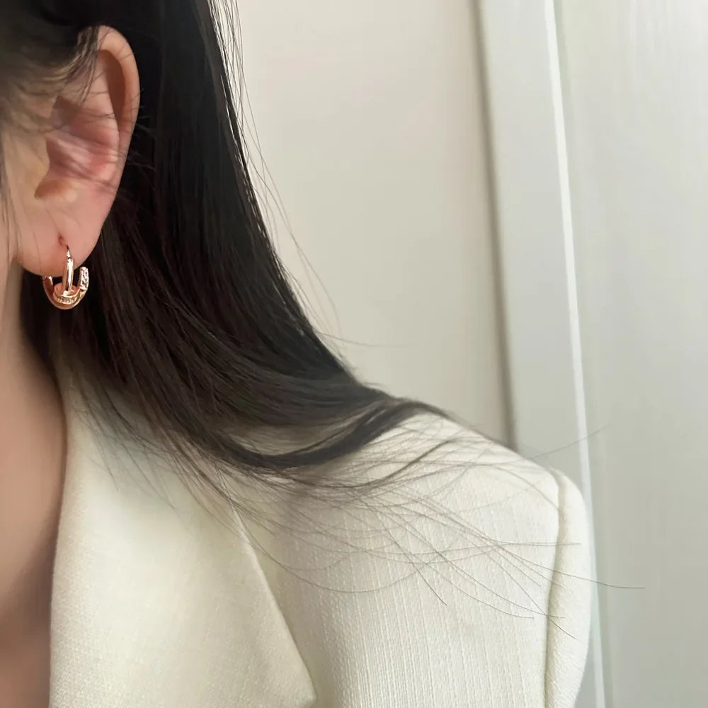 Pendientes redondos de aro para mujer, Plata de Ley 925 auténtica con circonita, joyería fina minimalista de moda, accesorios de herramientas brillantes