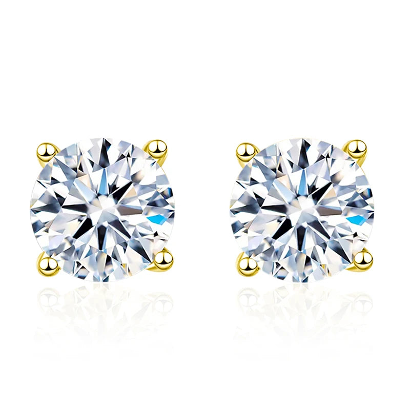 Plata de Ley 925 auténtica pendientes de circonita Ins CZ de 3mm, 4mm, 5mm, 6mm y 7mm para mujer, joyería fina chapada en oro de 18k, regalo para niñas
