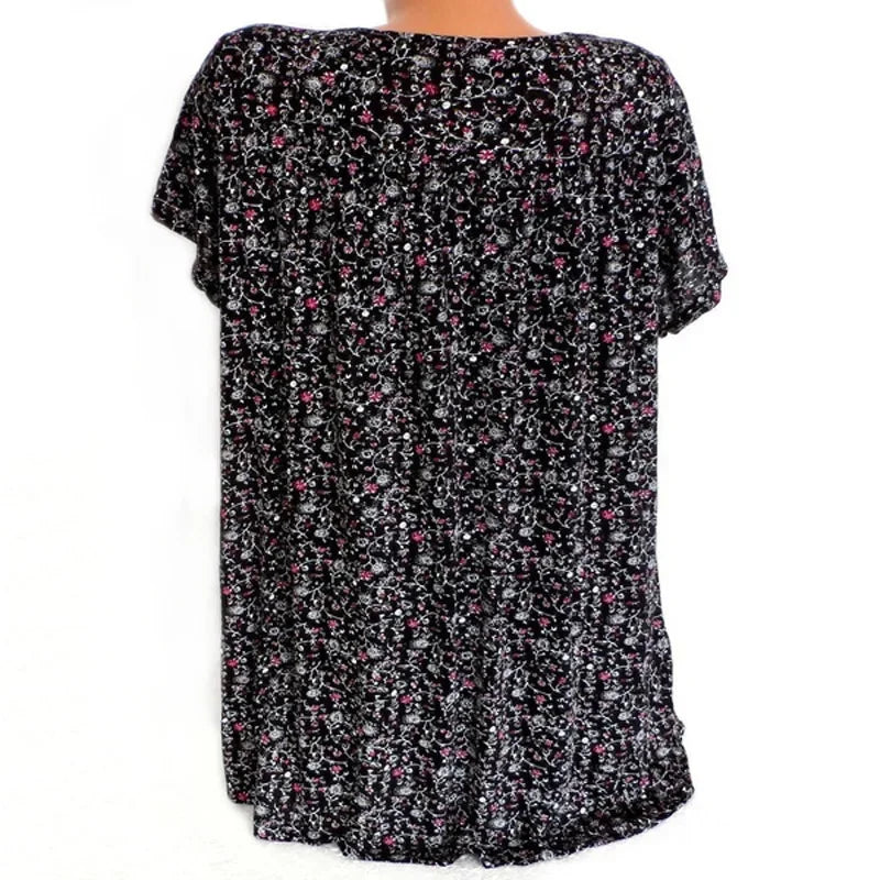 Camiseta holgada sin mangas para mujer, ropa de dormir de casa con cuello en V, Tops con estampado Floral, camisetas informales sexys a la moda para mujer