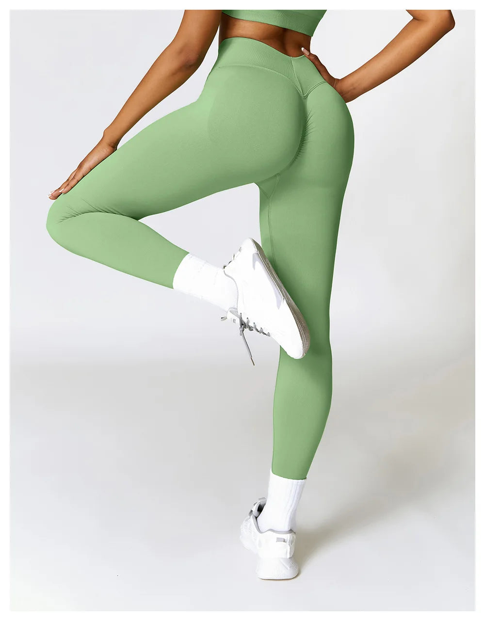 Mallas deportivas con espalda en V para mujer, pantalones atléticos para Fitness, gimnasio, Yoga, mallas con Control de Scrunch, mallas de entrenamiento para ejercicio y correr
