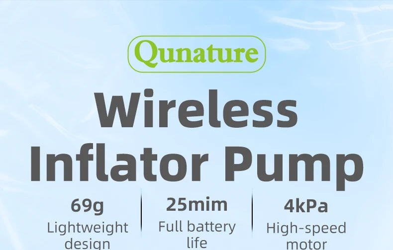 Qunature-inflador de bomba de aire eléctrica, Mini inflador de aire portátil, carga tipo C, balsa de piscina, bombas de cama de aire para acampar