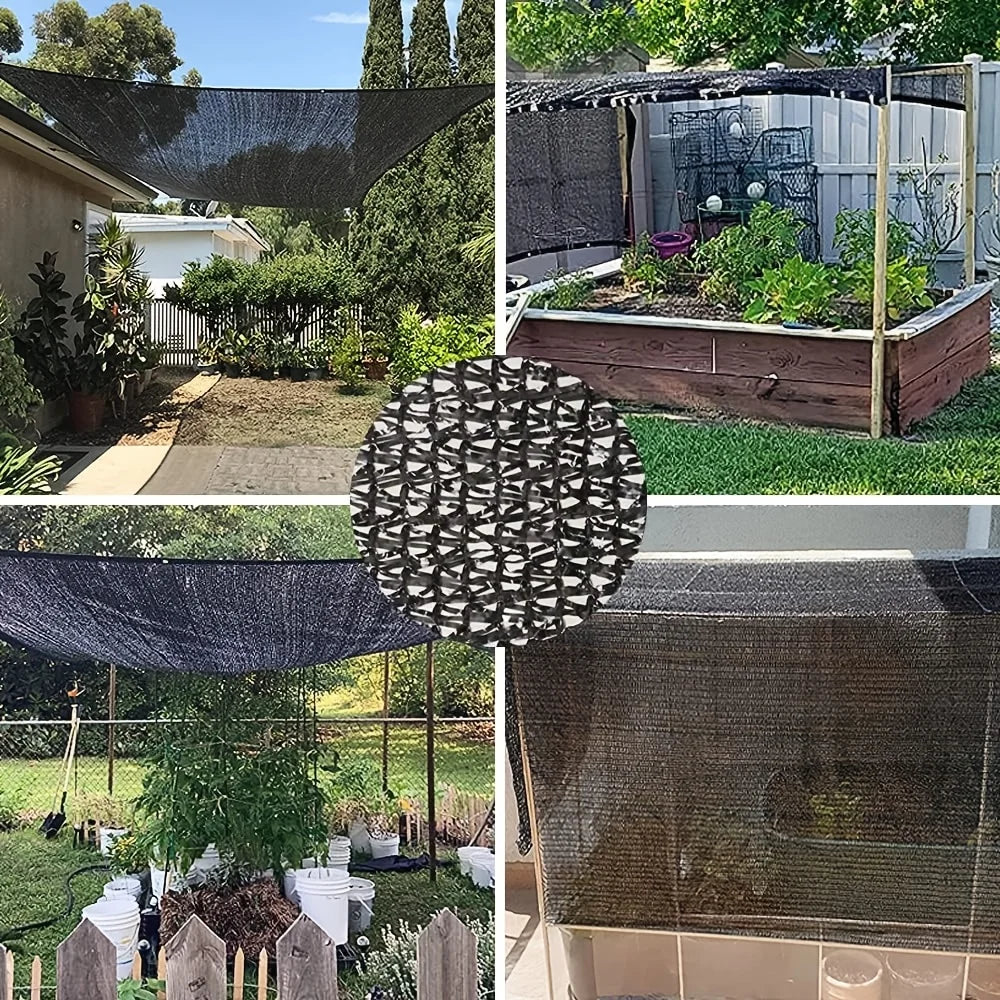 Malla de red de tela para sombra de protección solar 70%, tela de protección solar con ojales para plantas, protección térmica, Patio al aire libre