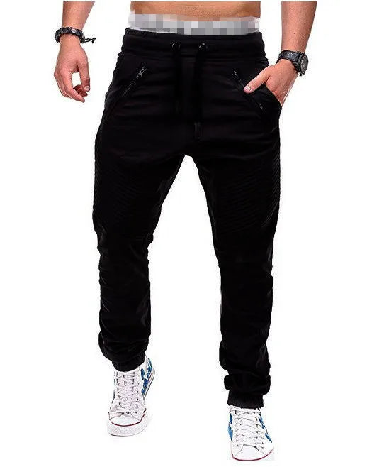 Pantalones largos de tubo con bolsillo para hombre, pantalones bombachos a rayas informales ajustados con cordón y cintura elástica baja para verano, BSD-8812