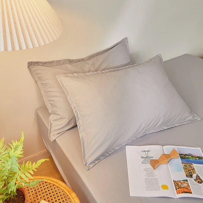 Sábana bajera de algodón 100% con banda elástica, Funda de colchón ajustable antideslizante de Color sólido para cama individual, doble, King y Queen